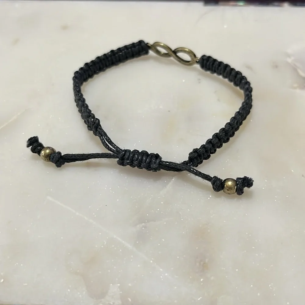 Bracelet set, BFF infinity circle & BoHo brown coconut beads brackets